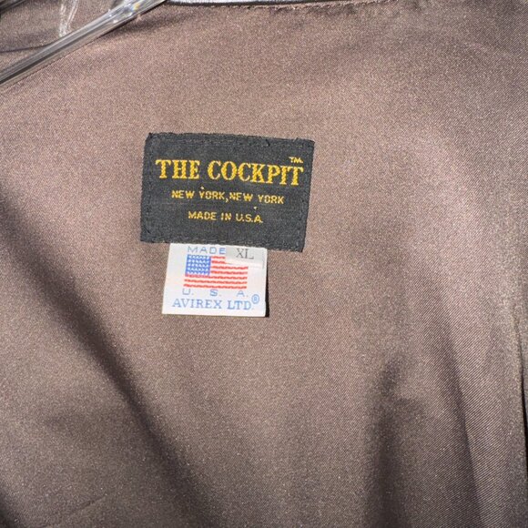 Men's XL Avirex The Cockpit Brown Leather Field Jacket Flight Bomber USA Made - Picture 4 of 8